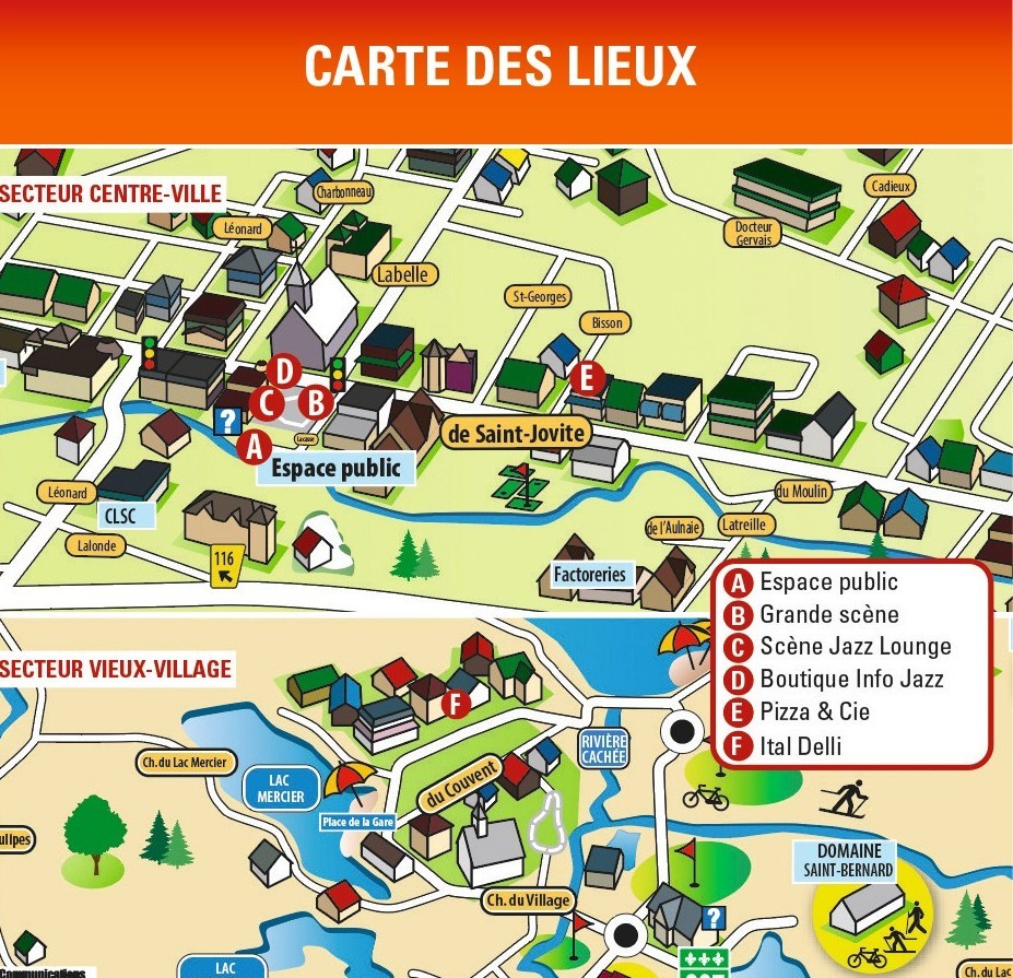 Carte des lieux de prestations musicales